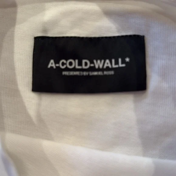 A-COLD-WALL* Long Sleeve Shirt - White with Blue, Red, and Yellow Accents - Picture 3 of 3